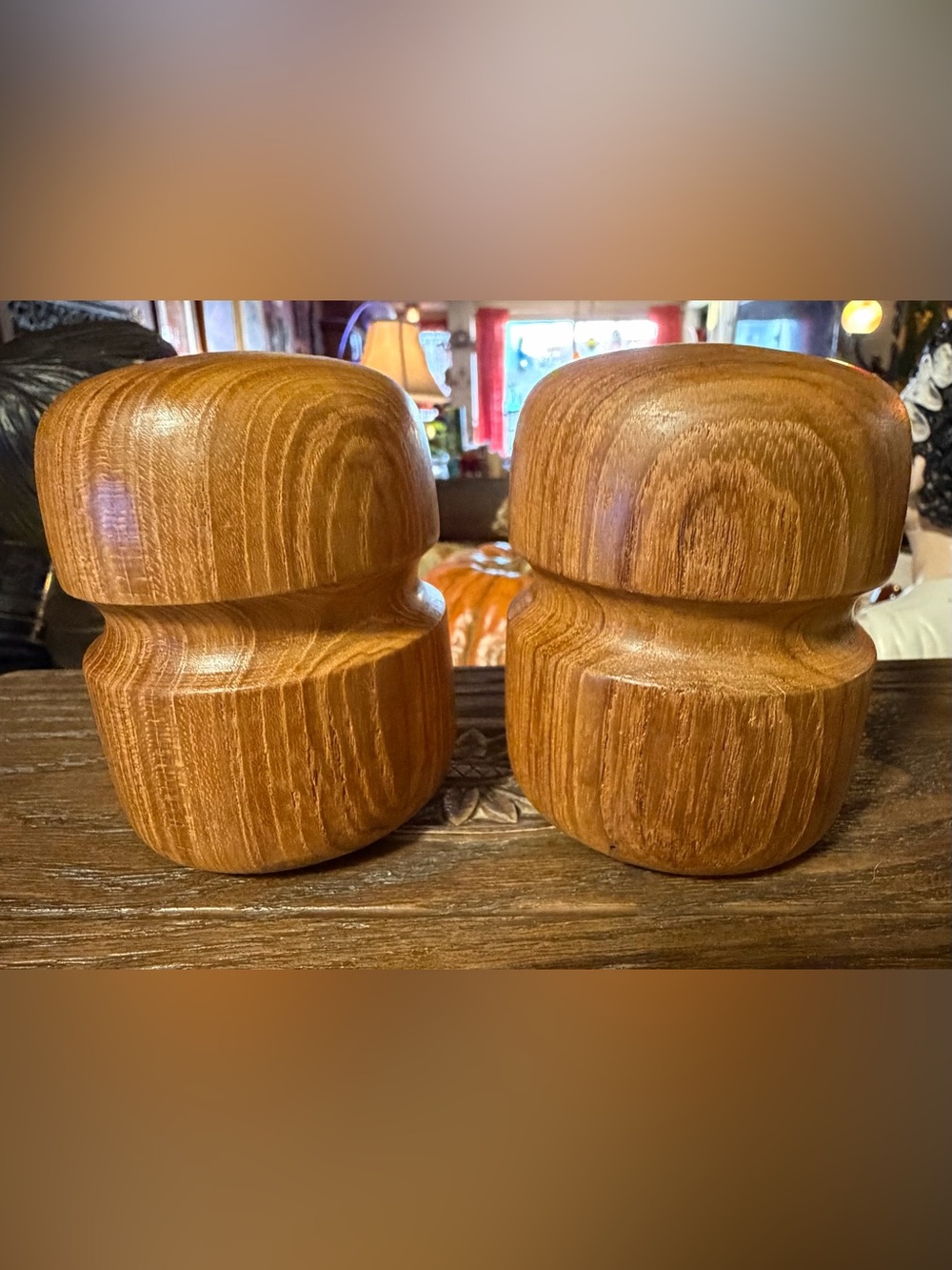 Vintage Mid Century Modern Teak Salt & Pepper Shakers - Excellent Condition MCM